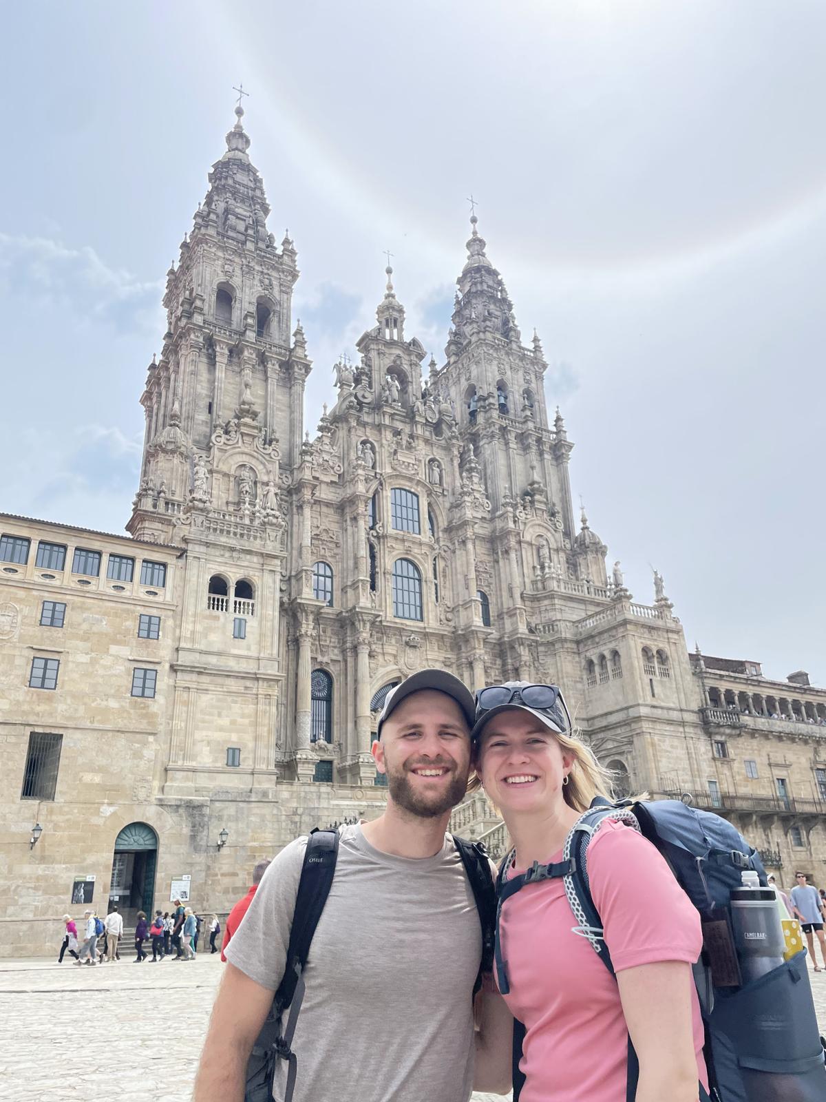 Joseph and Elsa at the Cathedral of Santiago de Compostela